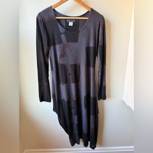 HEYNE BOGUT Asymmetrical Batwing Dress‎ Art to Wear Hand Dyes Lagenlook Artsy M